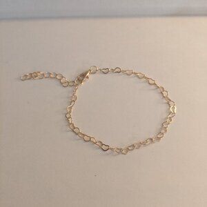 Gold Tone Heart Link Bracelet